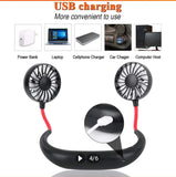 Neck Fan for Kitchen Folding Handheld Fan Wearable Portable Neckband Mini Fan USB Chargeable